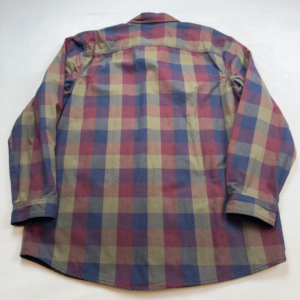 LL Bean Mens‎ XL TALL Plaid Denim Shirt Traditional Fit Multicolor 506058